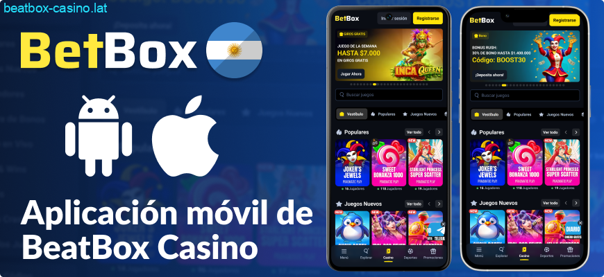 La aplicación oficial de BeatBox Casino para argentinos